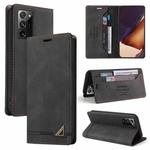 For Samsung Galaxy Note20 Ultra Skin Feel Anti-theft Brush Horizontal Flip Leather Case with Holder & Card Slots & Wallet(Black)