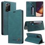 For Samsung Galaxy Note20 Ultra Skin Feel Anti-theft Brush Horizontal Flip Leather Case with Holder & Card Slots & Wallet(Blue)
