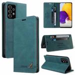 For Samsung Galaxy A72 5G / 4G Skin Feel Anti-theft Brush Horizontal Flip Leather Case with Holder & Card Slots & Wallet(Blue)