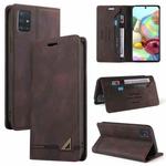 For Samsung Galaxy A81 Skin Feel Anti-theft Brush Horizontal Flip Leather Case with Holder & Card Slots & Wallet(Brown)