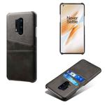 For OnePlus 8 Pro Calf Texture PC + PU Leather Back Cover Shockproof Case with Dual Card Slots(Black)