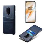 For OnePlus 8 Pro Calf Texture PC + PU Leather Back Cover Shockproof Case with Dual Card Slots(Blue)