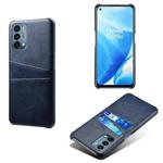 For OnePlus Nord N200 5G Calf Texture PC + PU Leather Back Cover Shockproof Case with Dual Card Slots(Blue)