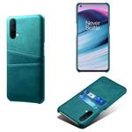 For OnePlus Nord CE 5G Calf Texture PC + PU Leather Back Cover Shockproof Case with Dual Card Slots(Green)