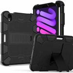 For iPad mini 6 Two-Color Robot Shockproof Silicone + PC Protective Tablet Case with Holder & Pen Slot(Black)