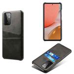 For Samsung Galaxy A72 5G Calf Texture PC + PU Leather Back Cover Shockproof Case with Dual Card Slots(Black)
