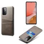 For Samsung Galaxy A72 5G Calf Texture PC + PU Leather Back Cover Shockproof Case with Dual Card Slots(Grey)