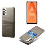 For Samsung Galaxy A32 5G Calf Texture PC + PU Leather Back Cover Shockproof Case with Dual Card Slots(Grey)