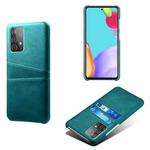 For Samsung Galaxy A52 5G Calf Texture PC + PU Leather Back Cover Shockproof Case with Dual Card Slots(Green)