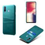 For Samsung Galaxy A60 Calf Texture PC + PU Leather Back Cover Shockproof Case with Dual Card Slots(Green)