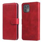 For Motorola Moto Edge 20 Lite Classic Calf Texture PU + TPU Horizontal Flip Leather Case with Holder & Card Slots & Wallet(Red)