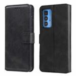 For Motorola Moto Edge 20 Pro Classic Calf Texture PU + TPU Horizontal Flip Leather Case with Holder & Card Slots & Wallet(Black)