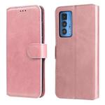 For Motorola Moto Edge 20 Pro Classic Calf Texture PU + TPU Horizontal Flip Leather Case with Holder & Card Slots & Wallet(Rose Gold)