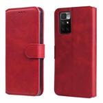 For Xiaomi Redmi 10 Classic Calf Texture PU + TPU Horizontal Flip Leather Case with Holder & Card Slots & Wallet(Red)