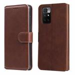 For Xiaomi Redmi 10 Classic Calf Texture PU + TPU Horizontal Flip Leather Case with Holder & Card Slots & Wallet(Brown)