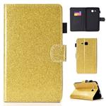 For Galaxy Tab A 7.0 (2016) T280 Varnish Glitter Powder Horizontal Flip Leather Case with Holder & Card Slot(Gold)