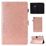 For Galaxy Tab A 8.0 & S Pen (2019) P200 Varnish Glitter Powder Horizontal Flip Leather Case with Holder & Card Slot(Rose Gold)