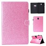 For Galaxy Tab A 10.5 T590 Varnish Glitter Powder Horizontal Flip Leather Case with Holder & Card Slot(Pink)