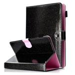 For 8 inch Tablet Varnish Glitter Powder Horizontal Flip Leather Case with Holder & Card Slot(Black)