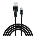 ADC-001 3A USB to USB-C / Type-C Weave Fast Charging Data Cable, Length:1m(Black)