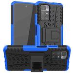 For Xiaomi Redmi 10 Tire Texture Shockproof TPU+PC Protective Case with Holder(Blue)