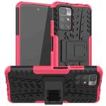 For Xiaomi Redmi 10 Tire Texture Shockproof TPU+PC Protective Case with Holder(Pink)