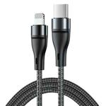 ADC-003 USB-C / Type-C to 8 Pin PD Fast Charging Weave Data Cable for iPhone, iPad, Length:1m(Black)