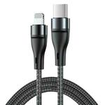 ADC-003 USB-C / Type-C to 8 Pin PD Fast Charging Weave Data Cable for iPhone, iPad, Length:2m(Black)
