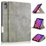 For iPad mini 6 Solid Color Voltage Horizontal Flip PU Leather Tablet Case with Rotating Holder & Pen Slot & Sleep / Wake-up Function(Grey)