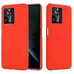 For ZTE Blade V30 Solid Color Liquid Silicone Dropproof Full Coverage Protective Case(Red)