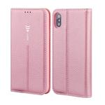 For iPhone XS / X GEBEI PU+TPU Horizontal Flip Protective Case with Holder & Card Slots(Rose Gold)