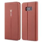 For Galaxy S8 GEBEI PU+TPU Horizontal Flip Protective Case with Holder & Card Slots(Brown)
