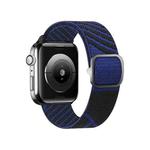 Two-color Nylon Braid Watch Band For Apple Watch Series 8&7 41mm / SE 2&6&SE&5&4 40mm / 3&2&1 38mm(Black Sapphire Blue)