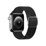 Two-color Nylon Braid Watch Band For Apple Watch Ultra 49mm / Series 8&7 45mm / SE 2&6&SE&5&4 44mm / 3&2&1 42mm(Black Grey)