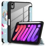 For iPad mini 6 Painted Pattern TPU + Acrylic Horizontal Flip Leather Tablet Case with Three-folding Holder & Sleep / Wake-up Function & Pen Slot(Colorful Horse)