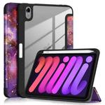 For iPad mini 6 Painted Pattern TPU + Acrylic Horizontal Flip Leather Tablet Case with Three-folding Holder & Sleep / Wake-up Function & Pen Slot(Milky Way)