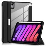 For iPad mini 6 Solid Color TPU + Acrylic Horizontal Flip Leather Tablet Case with Three-folding Holder & Sleep / Wake-up Function & Pen Slot(Black)