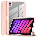 For iPad mini 6 Solid Color TPU + Acrylic Horizontal Flip Leather Tablet Case with Three-folding Holder & Sleep / Wake-up Function & Pen Slot(Rose Gold)
