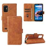 For UMIDIGI Bison Pro Solid Color Skin Feel Magnetic Buckle Horizontal Flip Calf Texture PU Leather Case with Holder & Card Slots & Wallet(Brown)