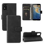 For ZTE Blade A31 Solid Color Skin Feel Magnetic Buckle Horizontal Flip Calf Texture PU Leather Case with Holder & Card Slots & Wallet(Black)