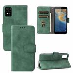 For ZTE Blade A31 Solid Color Skin Feel Magnetic Buckle Horizontal Flip Calf Texture PU Leather Case with Holder & Card Slots & Wallet(Green)