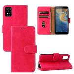 For ZTE Blade A31 Solid Color Skin Feel Magnetic Buckle Horizontal Flip Calf Texture PU Leather Case with Holder & Card Slots & Wallet(Rose Red)