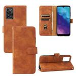 For ZTE Blade V30 Vita Solid Color Skin Feel Magnetic Buckle Horizontal Flip Calf Texture PU Leather Case with Holder & Card Slots & Wallet(Brown)