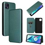 For Motorola Moto G50 5G Carbon Fiber Texture Horizontal Flip TPU + PC + PU Leather Case with Card Slot(Green)