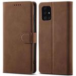 For Samsung Galaxy A22 5G Frosted Anti-theft Brush Horizontal Flip Leather Case with Holder & Card Slots & Wallet(Coffee)