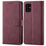 For Samsung Galaxy A41 Frosted Anti-theft Brush Horizontal Flip Leather Case with Holder & Card Slots & Wallet(Wine Red)
