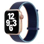 Hook and Loop Fastener Dual Section Watch Band For Apple Watch Series 8&7 41mm / SE 2&6&SE&5&4 40mm / 3&2&1 38mm(Dark Navy Blue)
