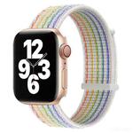 Hook and Loop Fastener Dual Section Watch Band For Apple Watch Series 8&7 41mm / SE 2&6&SE&5&4 40mm / 3&2&1 38mm(Reflective Rainbow Colors)