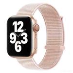 Hook and Loop Fastener Dual Section Watch Band For Apple Watch Series 8&7 41mm / SE 2&6&SE&5&4 40mm / 3&2&1 38mm(Pearl Pink)