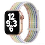 Hook and Loop Fastener Dual Section Watch Band For Apple Watch Ultra 49mm&Watch Ultra 2 49mm / Series 9&8&7 45mm / SE 3&SE 2&6&SE&5&4 44mm / 3&2&1 42mm(Reflective Rainbow Colors)